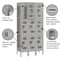 Salsbury Industries Wardrobe Locker, 36" W, 12" D, 78" H, (3) Wide, (9) Openings, Gray 73362GY-U - alternate 2